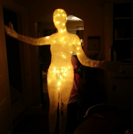 lit up packing tape person